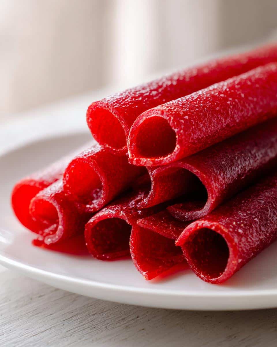 Raspberry Fruit Leather Roll-Ups - detail 2