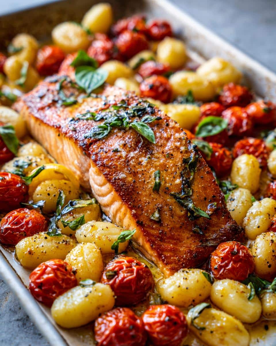 35-Minute Sheet Pan Salmon & Gnocchi - Effortless Perfection 5 Sheet Pan Salmon & Gnocchi - detail 2