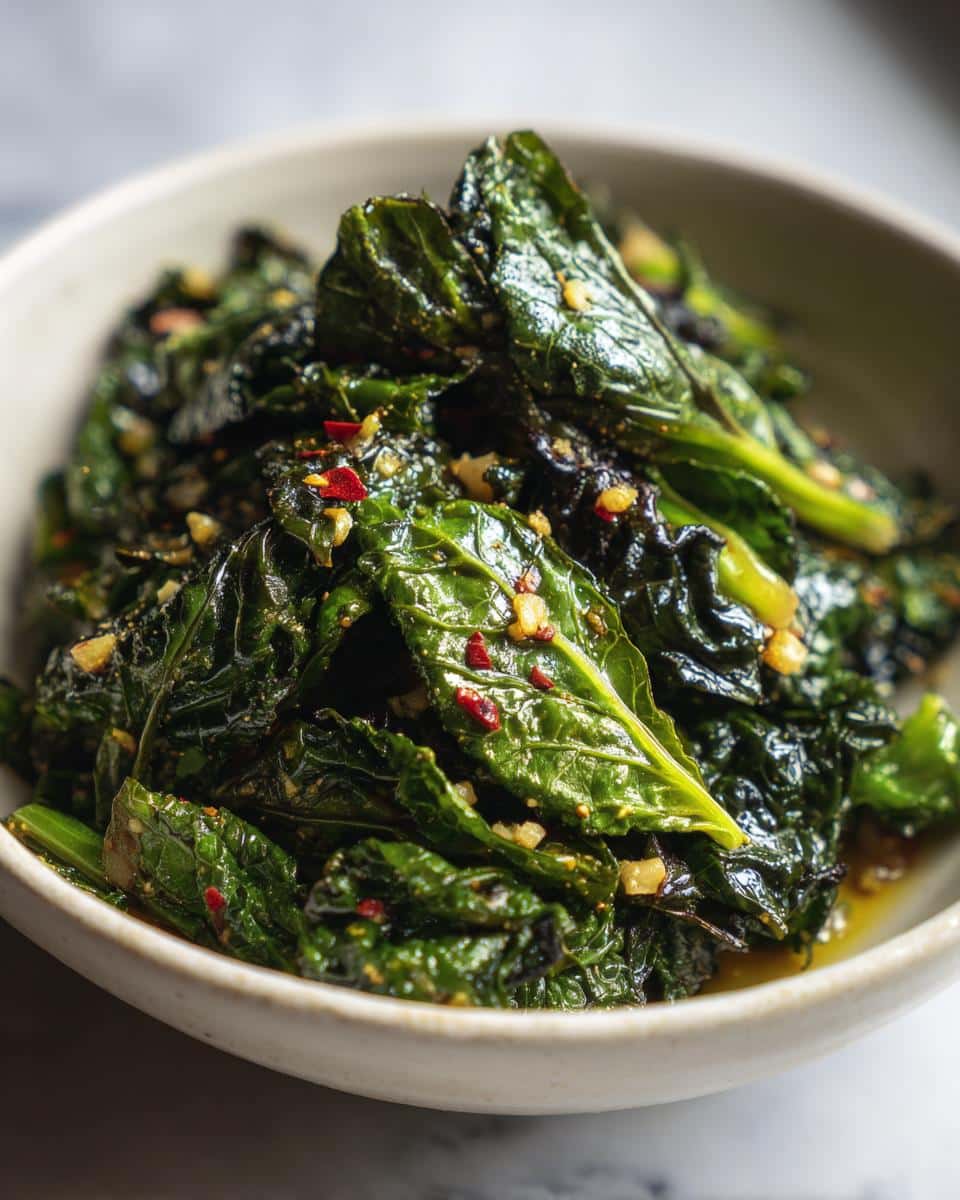 Blistered Mustard Greens - detail 2