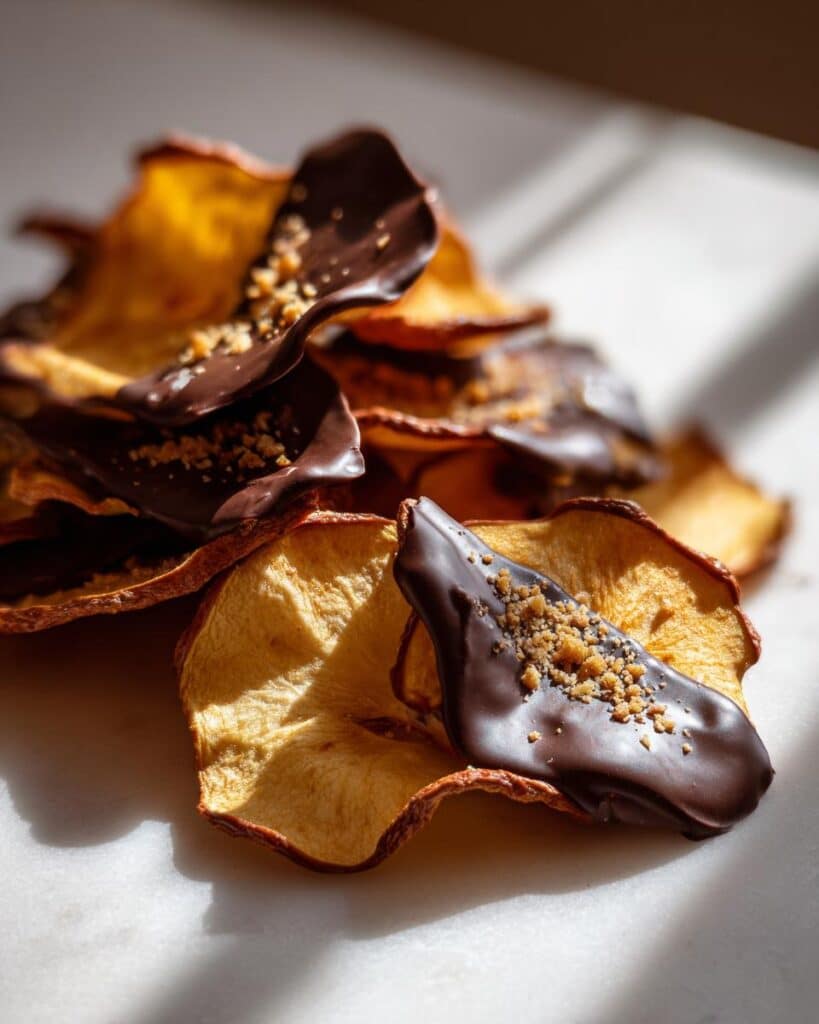 Chocolate Dipped Apple Chips