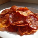 "3-Minute Keto Beef Pepperoni Chips - Crispy Bliss" 6 Keto Beef Pepperoni Chips
