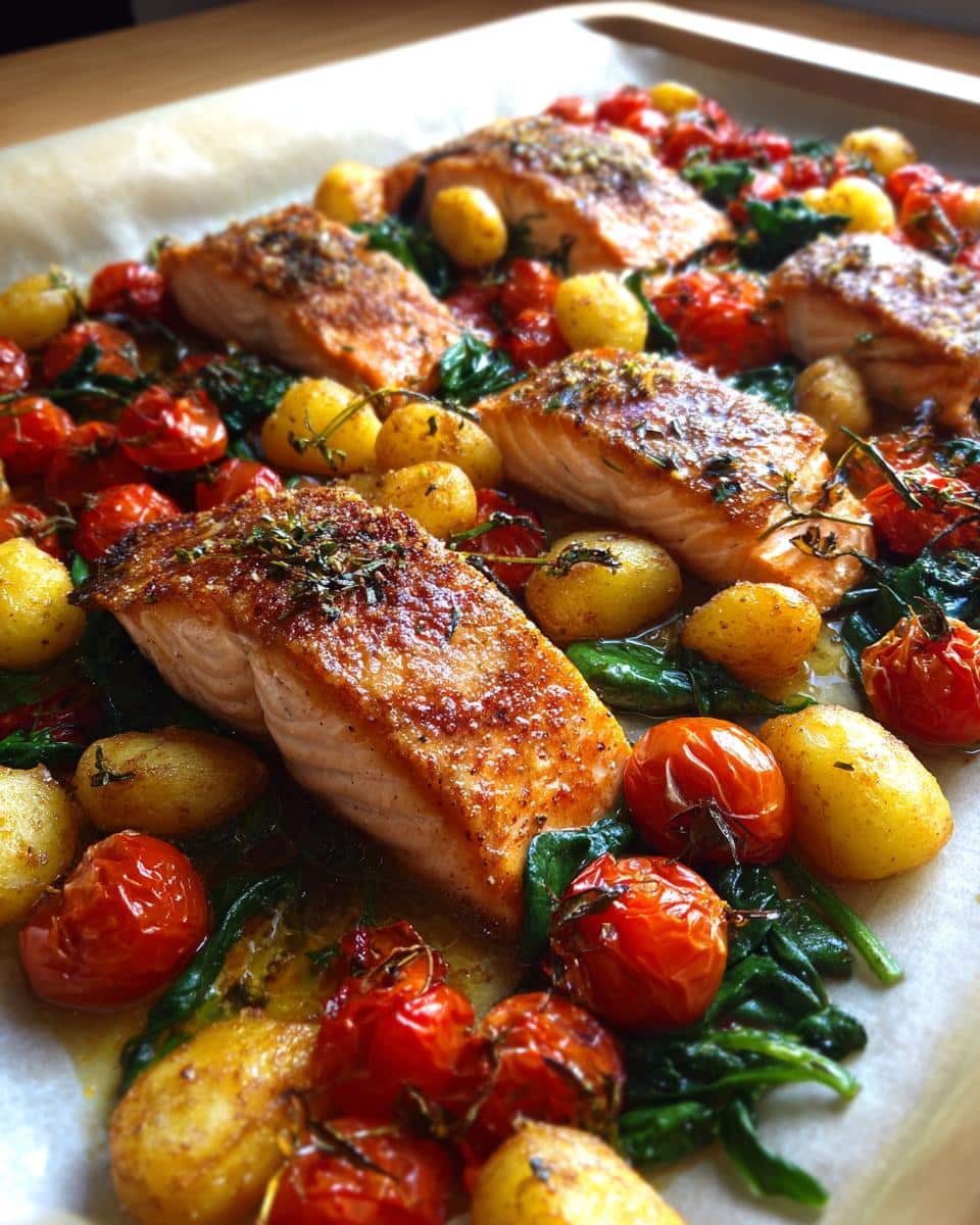 Sheet Pan Salmon & Gnocchi - detail 1