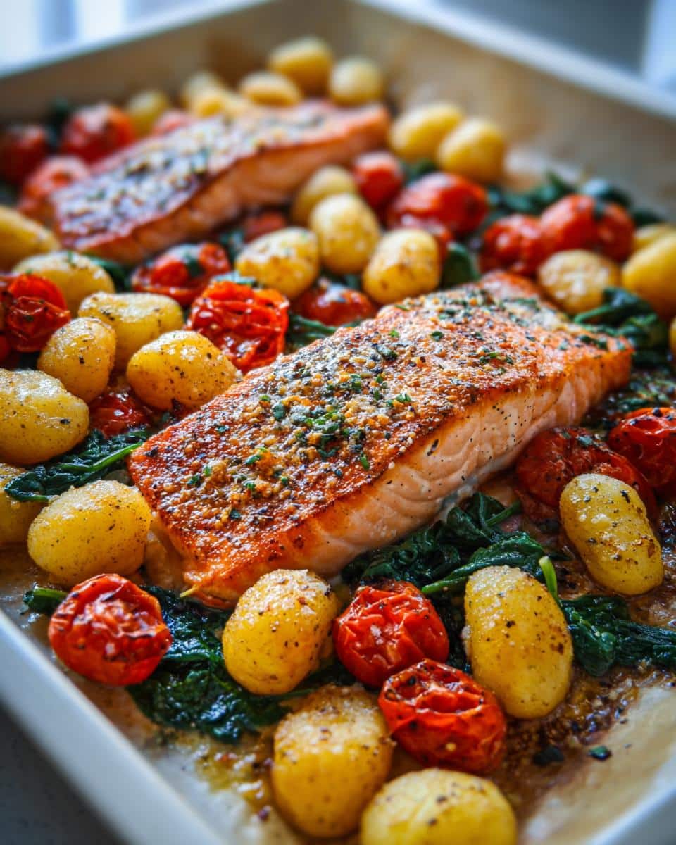 Sheet Pan Salmon & Gnocchi - detail 2